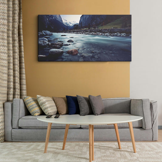 Retina Mountain River Switzerland canvas wall painting