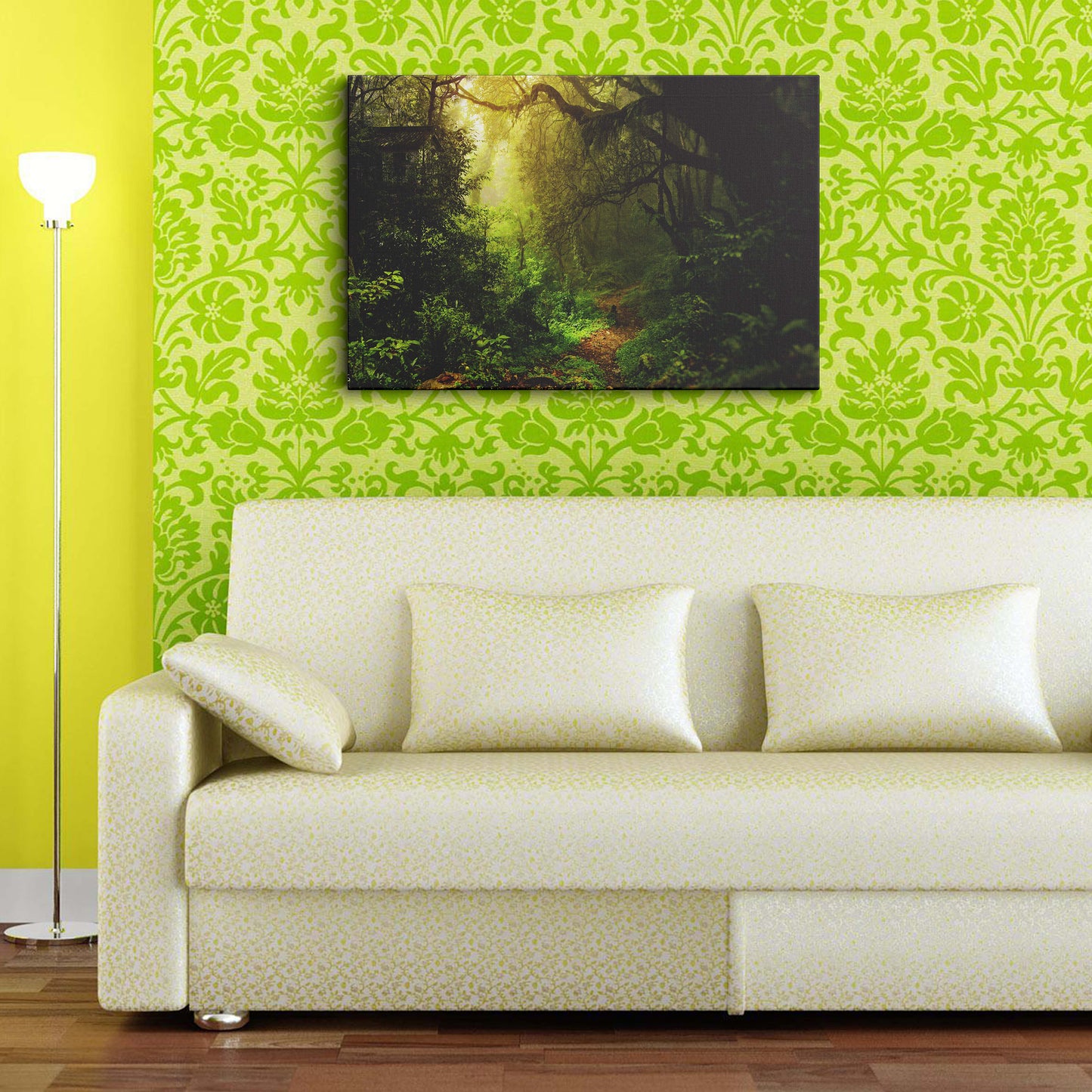 Nature's Path in Sunshine Forest canvas wall painting