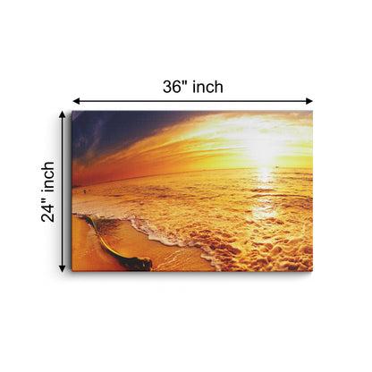 Tropical beach at sunset canvas wall painting