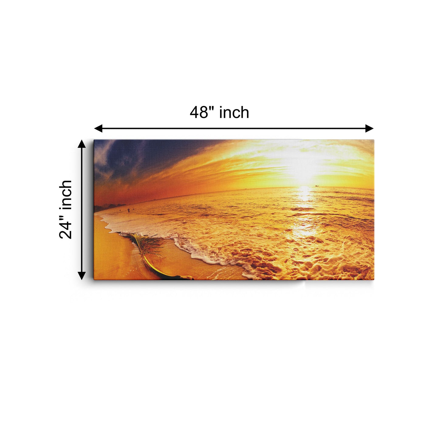 Tropical beach at sunset canvas wall painting