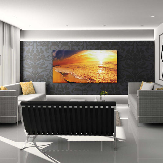 Tropical beach at sunset canvas wall painting