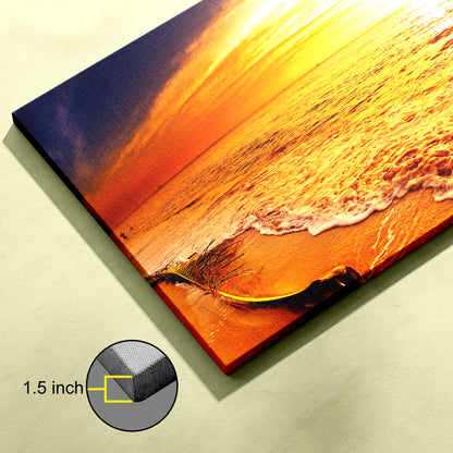 Tropical beach at sunset canvas wall painting