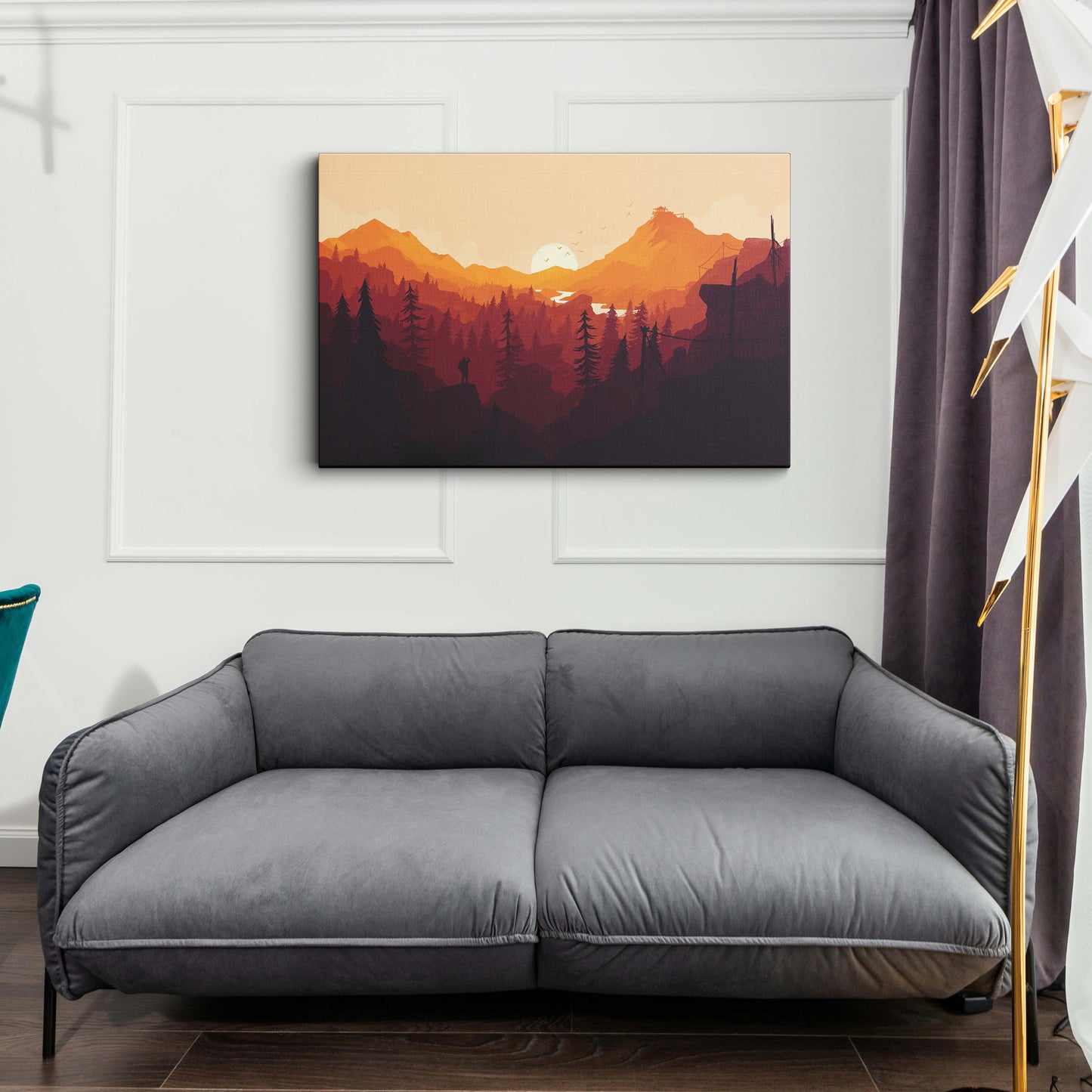 Mountains Olly Moss canvas wall painting