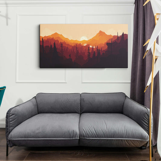 Mountains Olly Moss canvas wall painting