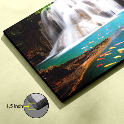 Waterfall in Forest canvas wall painting