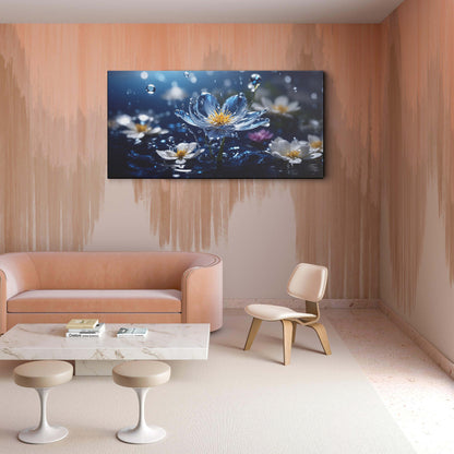 Flowers Rain Droplet canvas wall painting