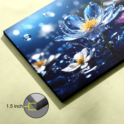 Flowers Rain Droplet canvas wall painting