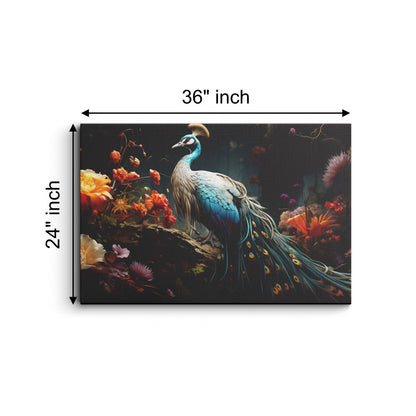 Peacock canvas wall painting