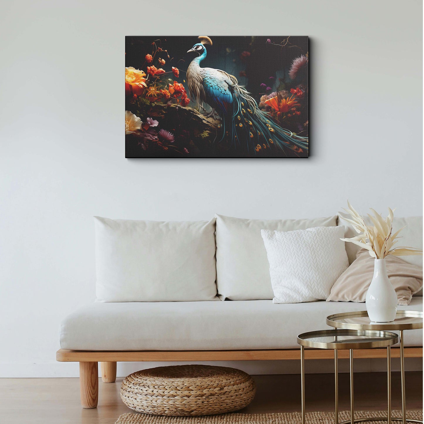 Peacock canvas wall painting