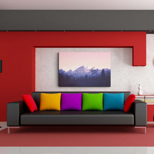 Mountains Minimal Birds canvas wall painting