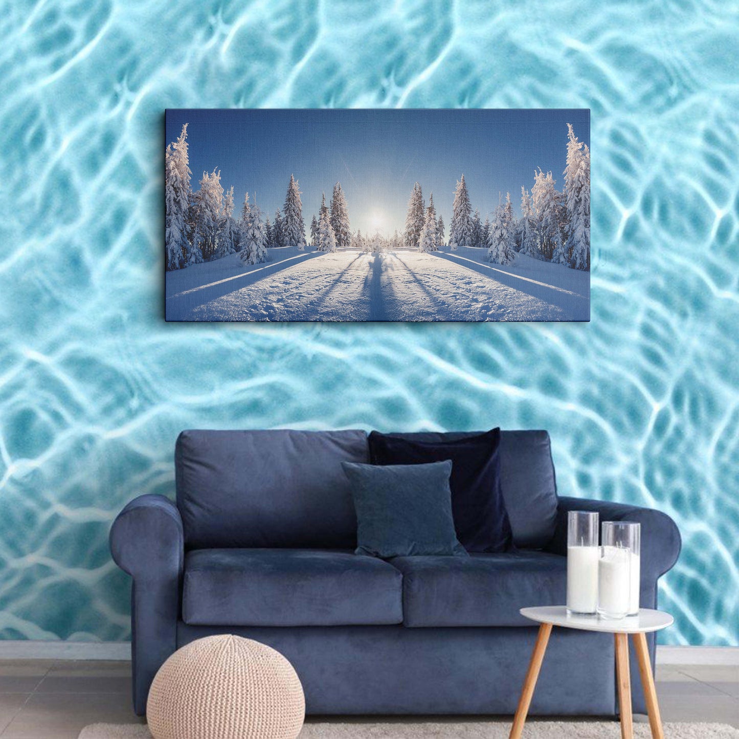 Snowy Hill In Winter canvas wall painting