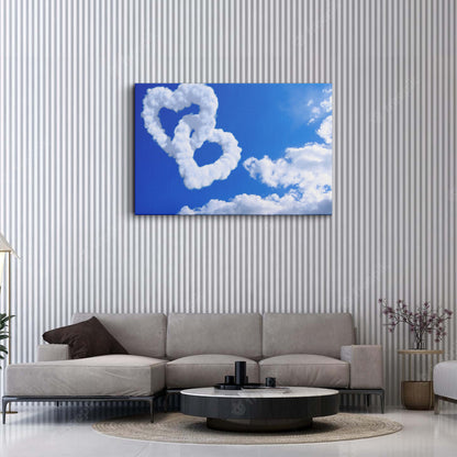 Love Symbols in Clouds 3D canvas wall painting