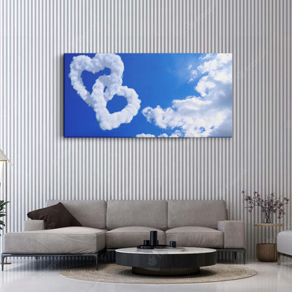 Love Symbols in Clouds 3D canvas wall painting