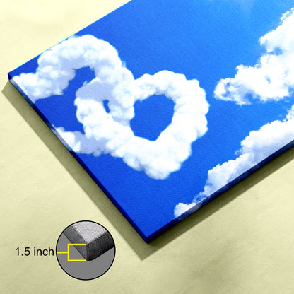 Love Symbols in Clouds 3D canvas wall painting