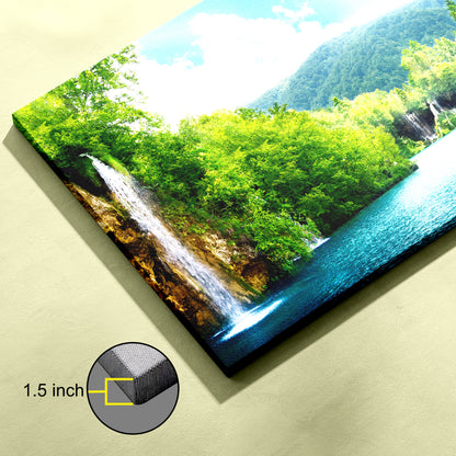 Waterfall in deep Forest canvas wall painting