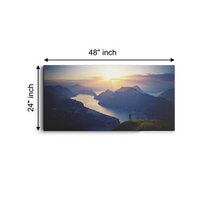 Mountains Landscape at Sunset in Photo canvas wall painting