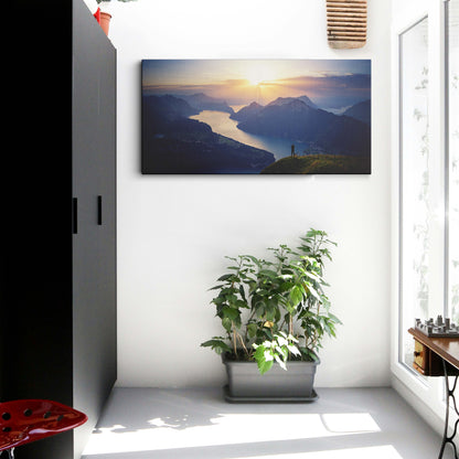 Mountains Landscape at Sunset in Photo canvas wall painting