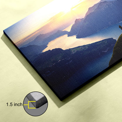 Mountains Landscape at Sunset in Photo canvas wall painting