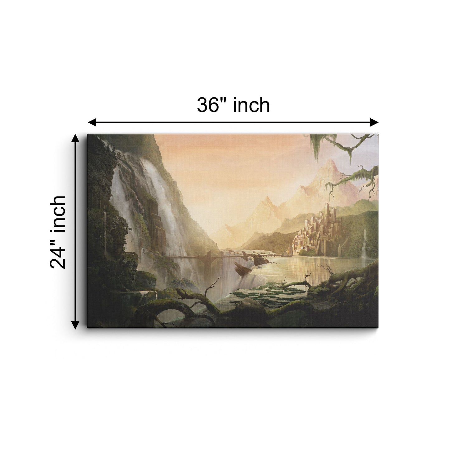 Smoky Design waterfall fantasy art painting matte paint canvas wall painting