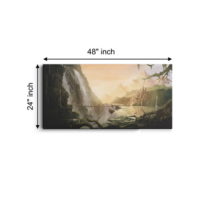 Smoky Design waterfall fantasy art painting matte paint canvas wall painting