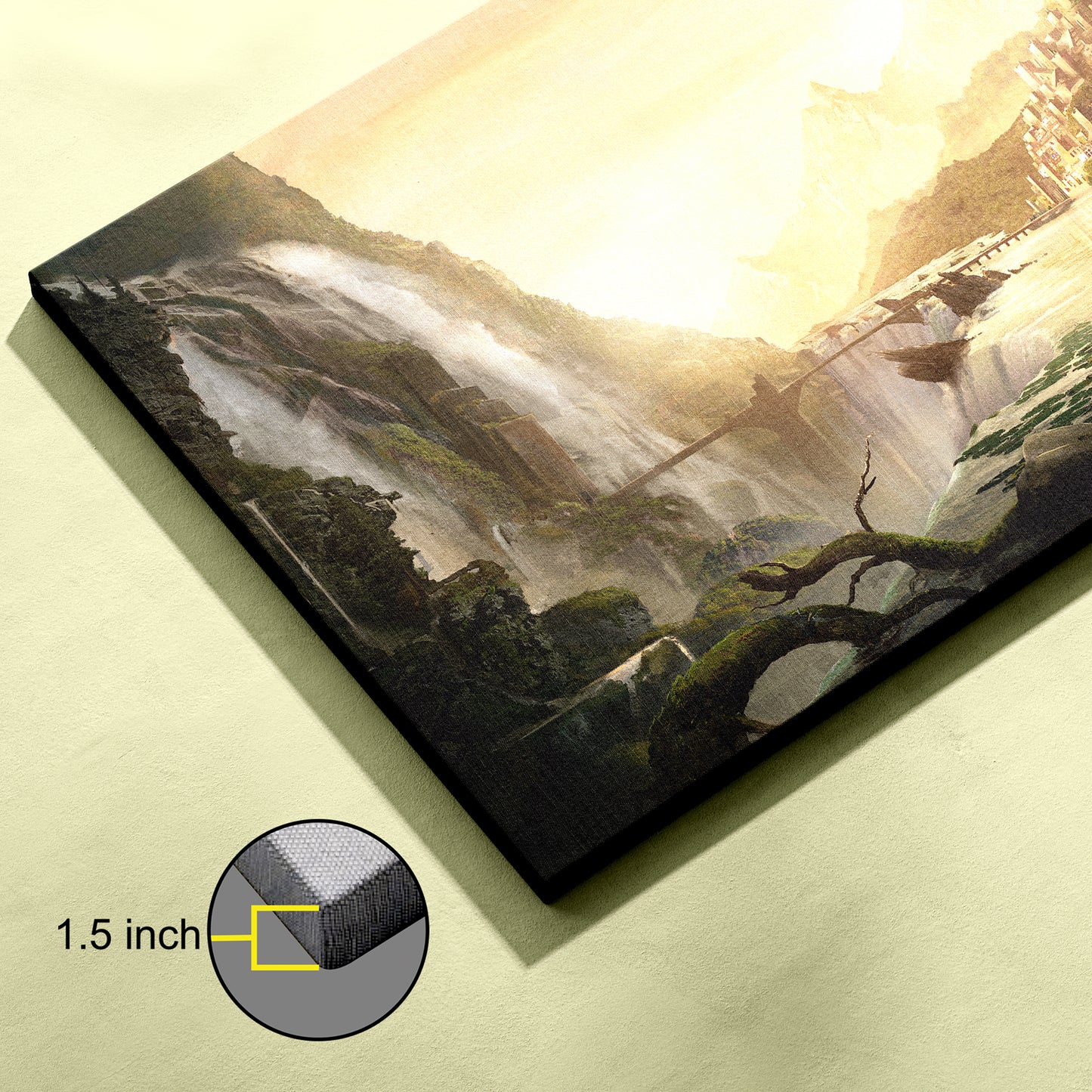 Smoky Design waterfall fantasy art painting matte paint canvas wall painting