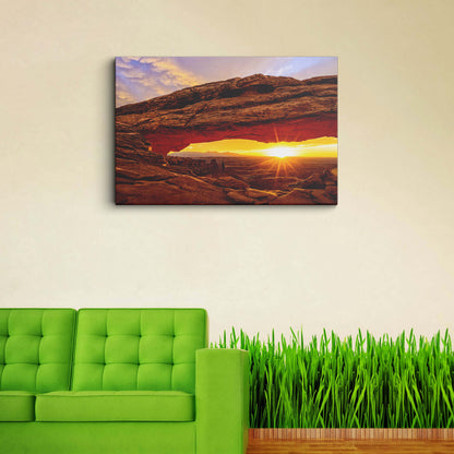 Mountain Sunset Orange Sunset Large Mountain canvas wall painting