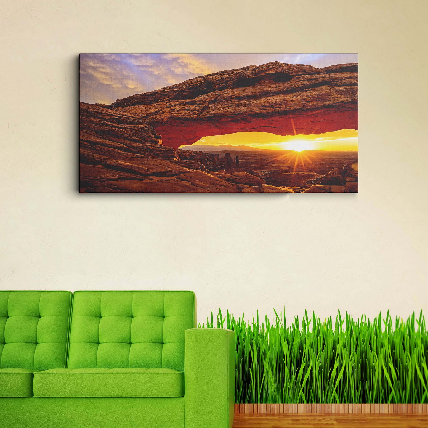 Mountain Sunset Orange Sunset Large Mountain canvas wall painting