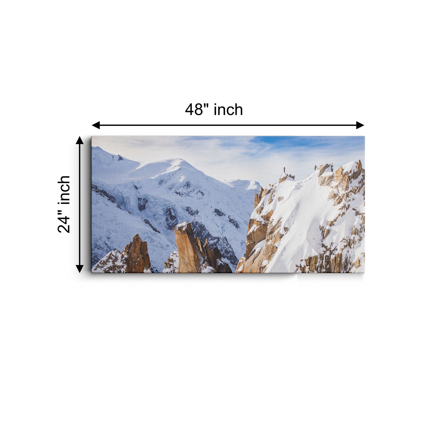 Snow covered mountain under cloudy sky canvas wall painting