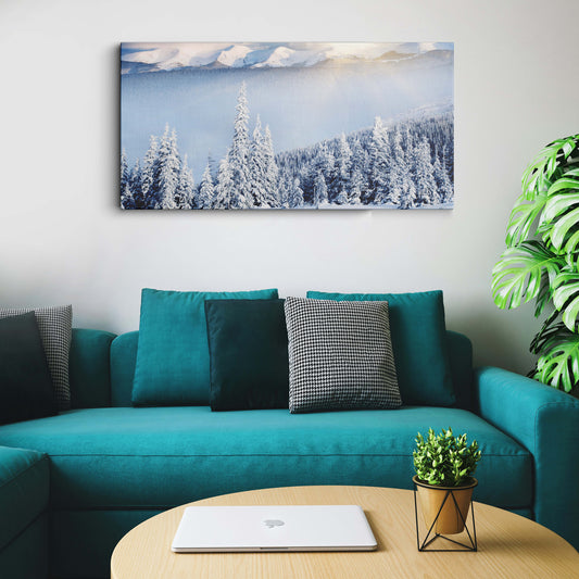 Swiss Alps Winter Landscape Sunrise in Mountains canvas wall painting