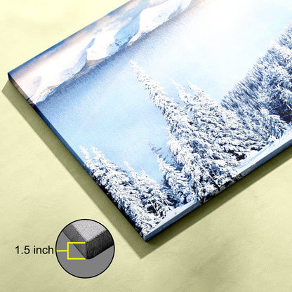 Swiss Alps Winter Landscape Sunrise in Mountains canvas wall painting