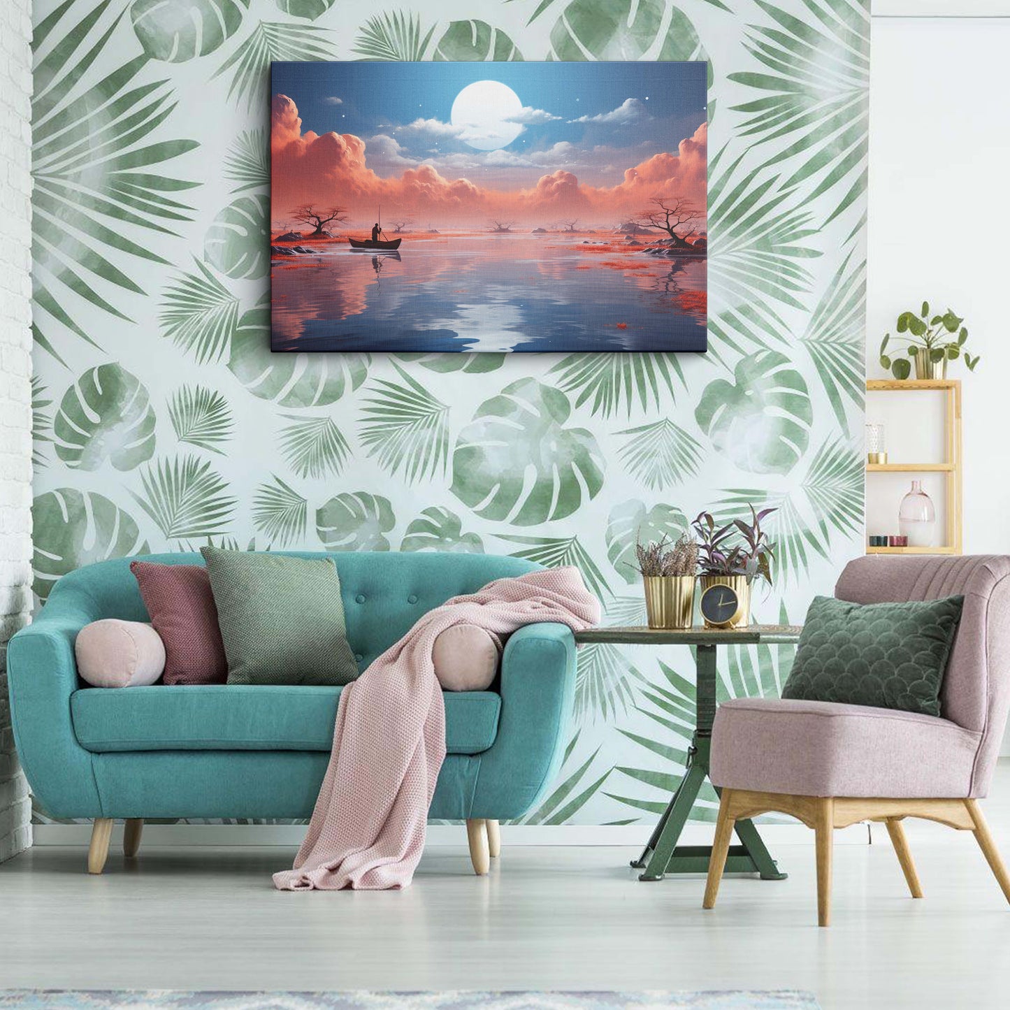 Lake Nature canvas wall painting