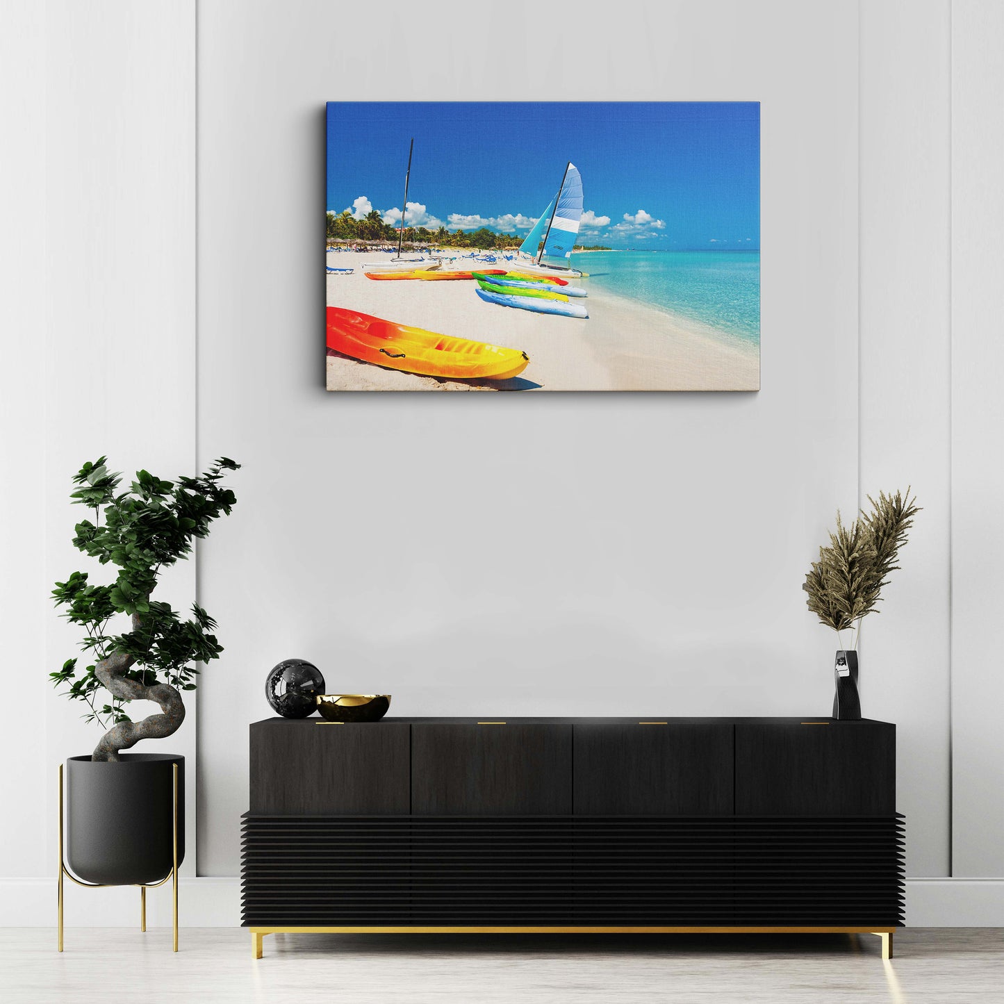 Seascape clear turquoise water canvas wall painting