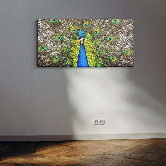 Beautiful Blue Peacock Bird canvas wall painting