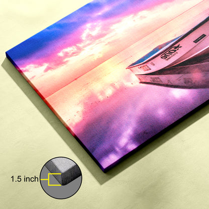 Lake in Boat canvas wall painting