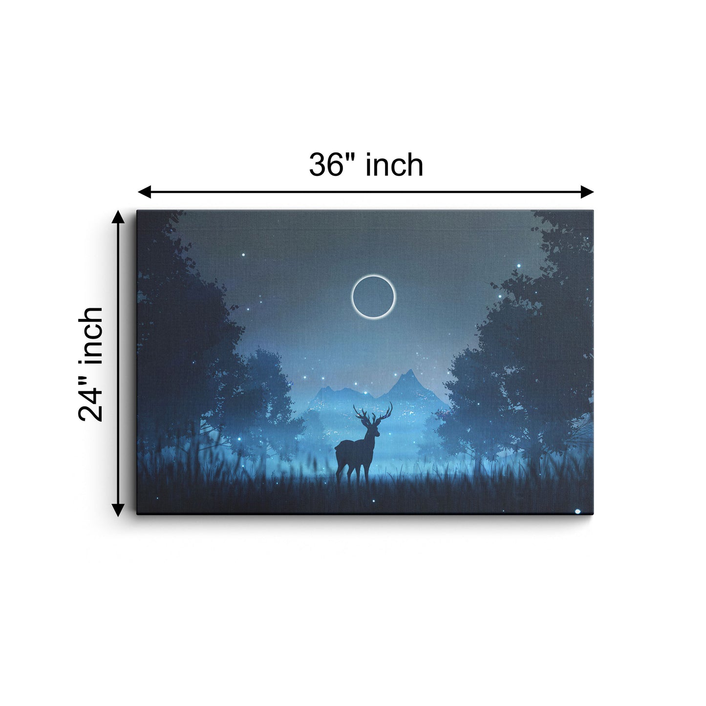 Deer Under The Moonlight canvas wall painting