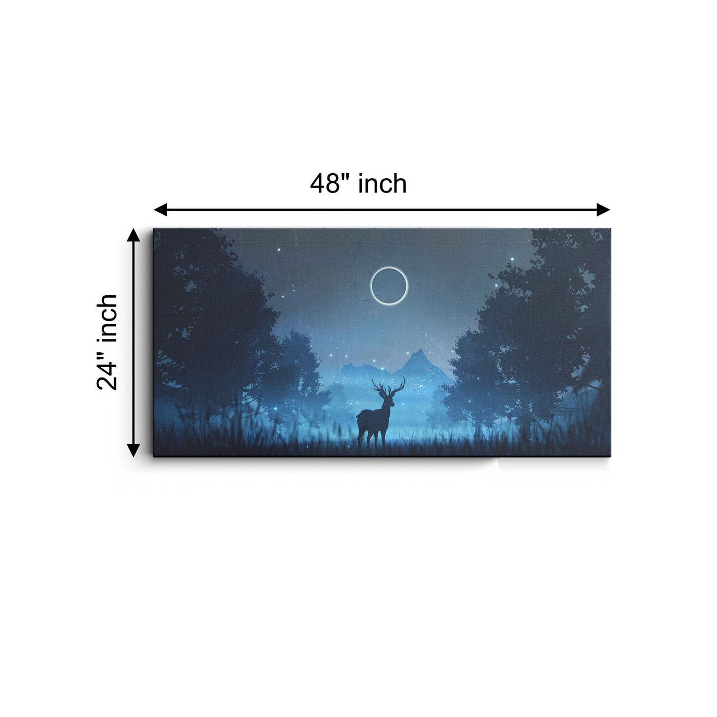 Deer Under The Moonlight canvas wall painting