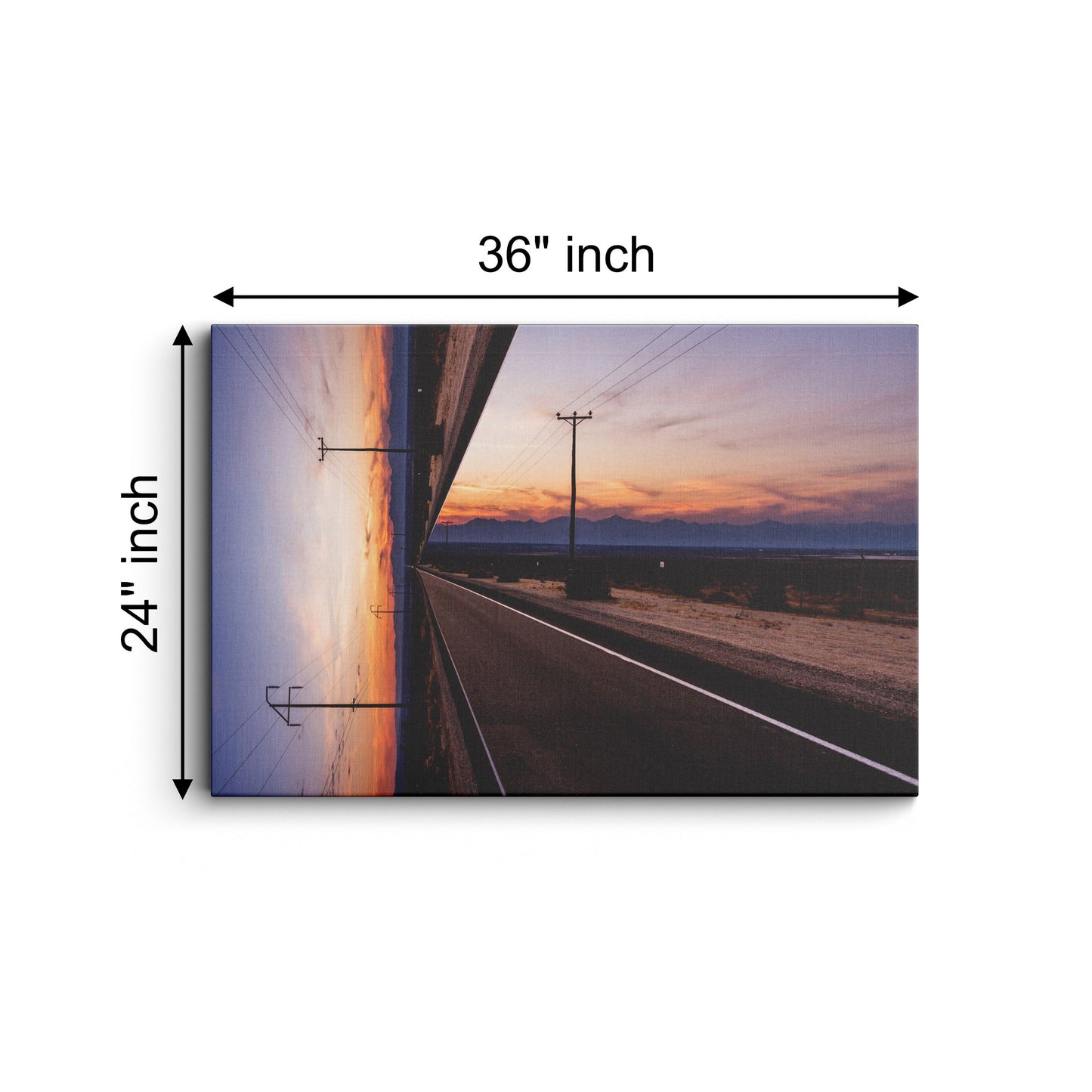 Sunset highway illustration canvas wall painting