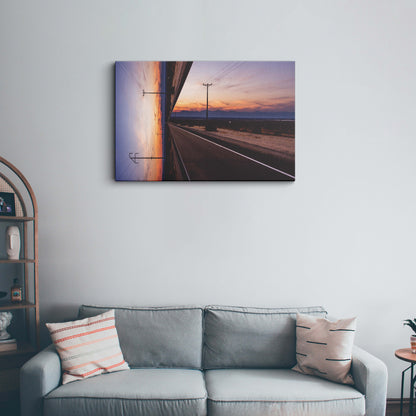 Sunset highway illustration canvas wall painting