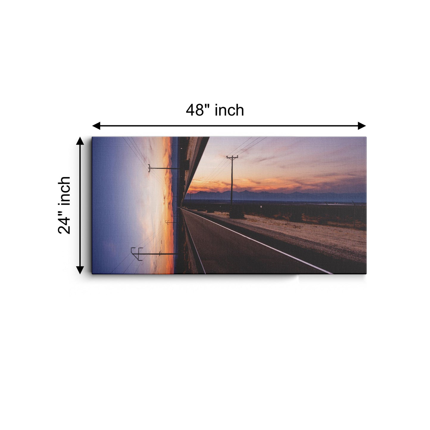 Sunset highway illustration canvas wall painting