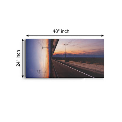 Sunset highway illustration canvas wall painting