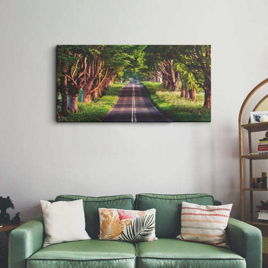 Beautiful Road Through Forest canvas wall painting