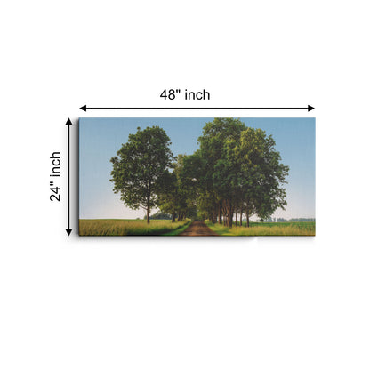 DigitalMantra Rural Road Green Trees Wall canvas wall painting