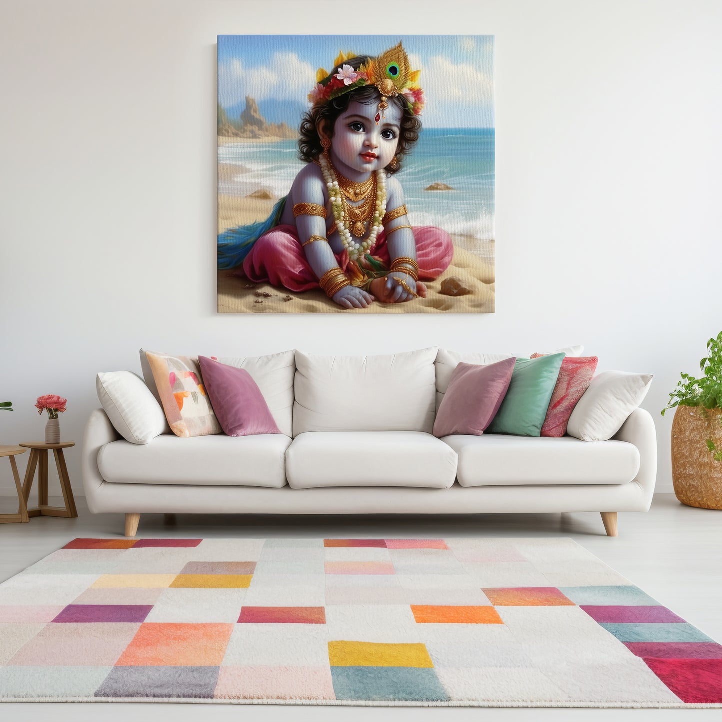 Lord Krishna Canvas wall painting