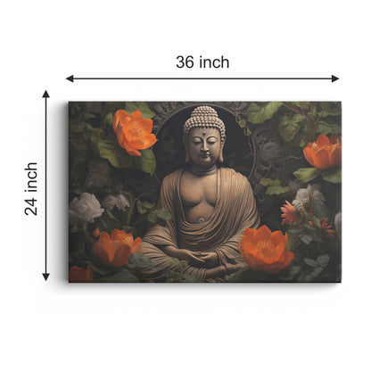 Lord Gautam Buddha Canvas wall painting