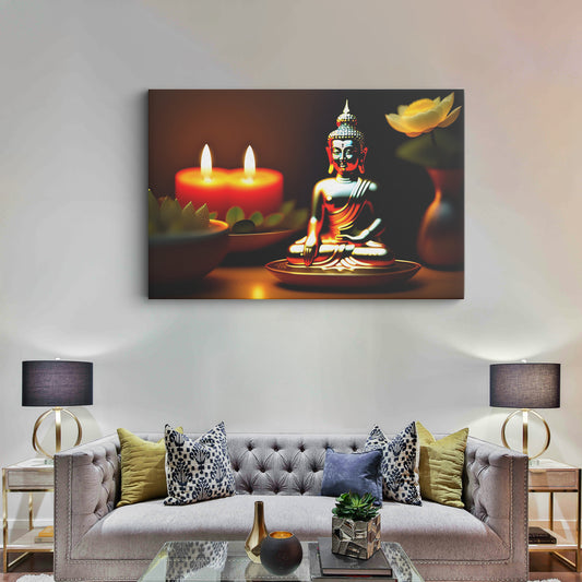 Lord Gautam Buddha Canvas wall painting