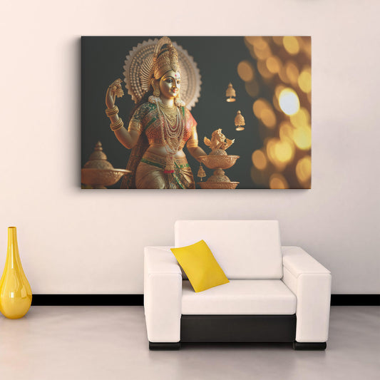 Goddess Maa Laxmi  Canvas wall painting