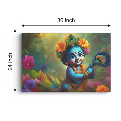 Lord Bal Krishna Canvas wall painting