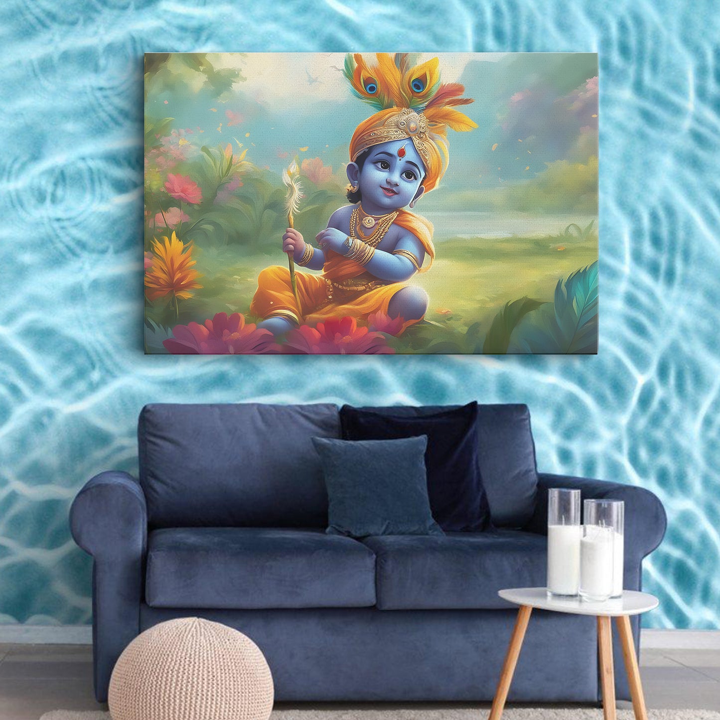 Lord Child Krishan Canvas wall painting