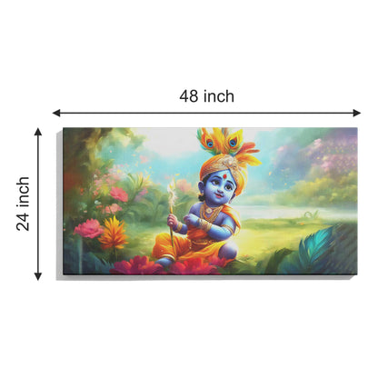 Lord Child Krishan Canvas wall painting