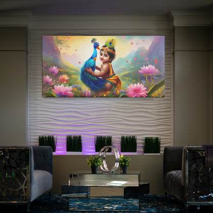 Lord Child Krishan Canvas wall painting